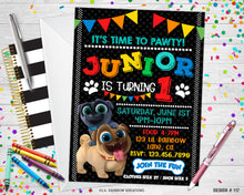 Load image into Gallery viewer, 117 | Puppy Pals Party Invitation &amp; Thank You Card