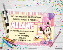 Load image into Gallery viewer, 128 | Minnie Mouse Party Invitation &amp; Thank You Card