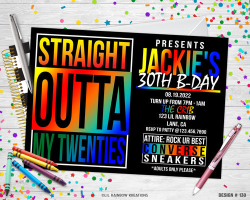 130 | Straight Outta Compton Party Invitation & Thank You Card
