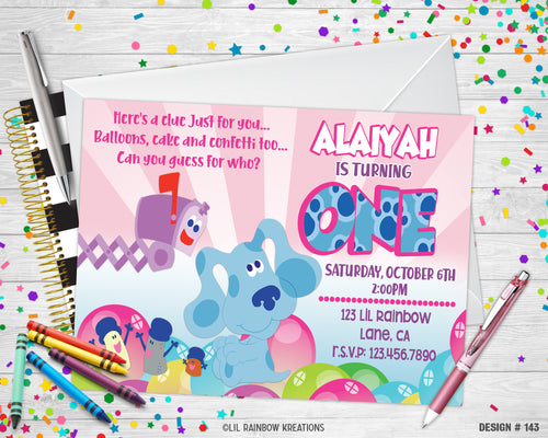143 | Blues Clues Party Invitation & Thank You Card