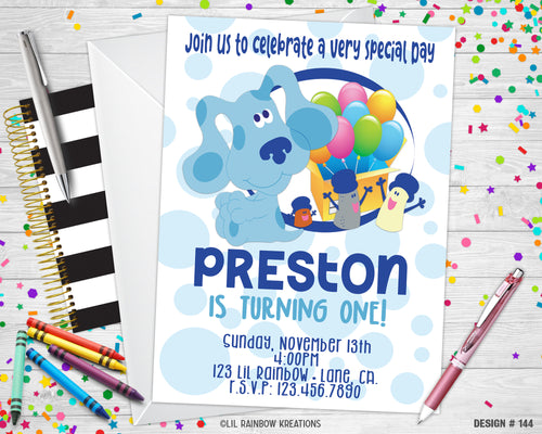144 | Blues Clues Party Invitation & Thank You Card