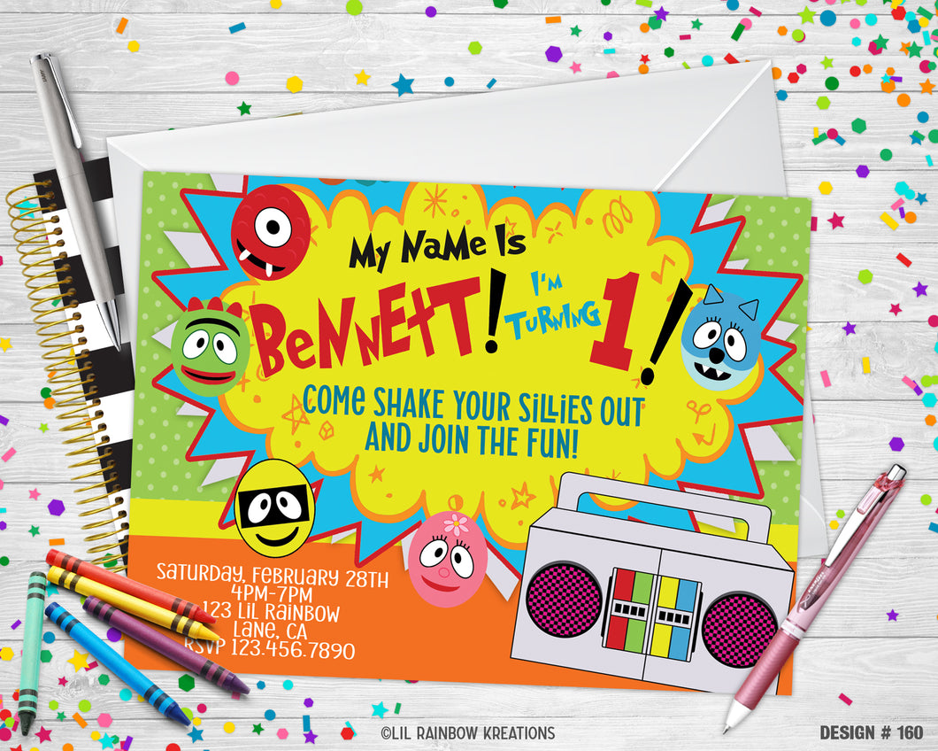 160 | Yo Gabba Gabba Party Invitation & Thank You Card