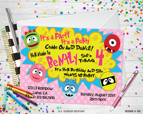 162 | Yo Gabba Gabba Party Invitation & Thank You Card