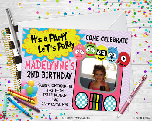 163 | Yo Gabba Gabba Party Invitation & Thank You Card