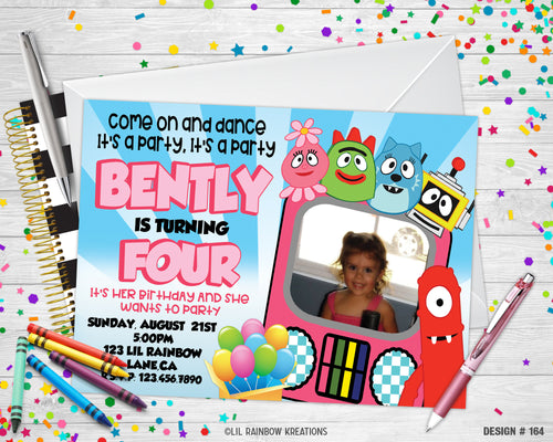 164 | Yo Gabba Gabba Party Invitation & Thank You Card