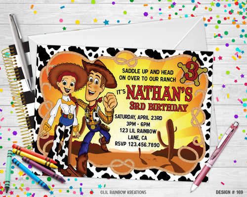 169 | Woody & Jessie Party Invitation & Thank You Card