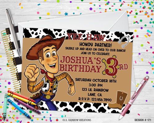 171 | Woody Party Invitation & Thank You Card