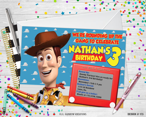 173 | Woody Party Invitation & Thank You Card