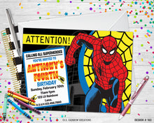 Load image into Gallery viewer, 193 | Spiderman Party Invitation &amp; Thank You Card