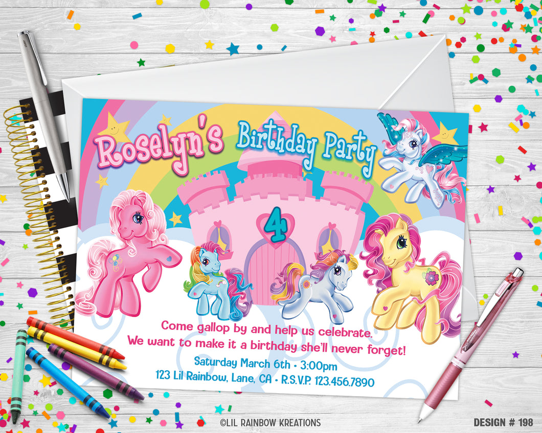 198 | My Little Pony Party Invitation & Thank You Card