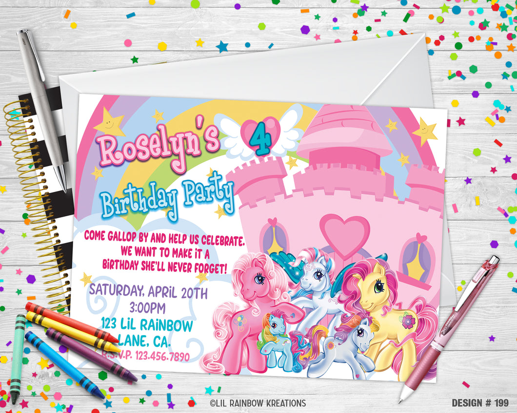 199 | My Little Pony Party Invitation & Thank You Card