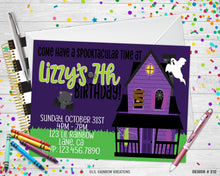 Load image into Gallery viewer, 212 | Haunted House Halloween Party Invitation &amp; Thank You Card