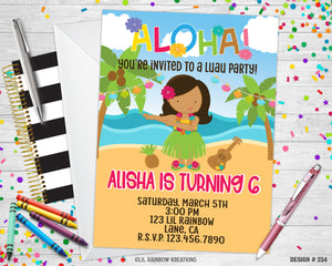 234 | Luau Party Invitation & Thank You Card