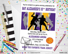 Load image into Gallery viewer, 240 | Basketball Party Invitation &amp; Thank You Card