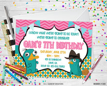 Load image into Gallery viewer, 246 | Phineas &amp; Ferb Party Invitation &amp; Thank You Card