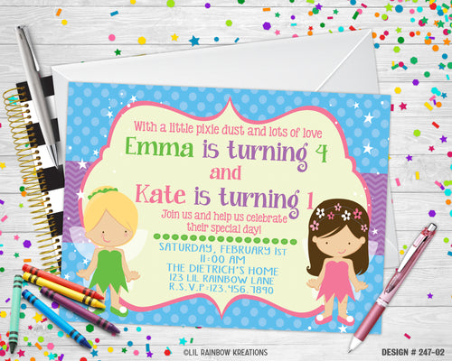 247-02 | Fairies Party Invitation & Thank You Card
