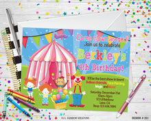 Load image into Gallery viewer, 251 | Circus Party Invitation &amp; Thank You Card