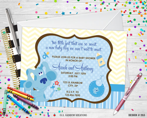 263 | Blues Clues Baby Shower Invitation & Thank You Card