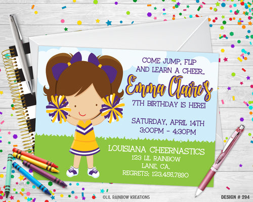 294 | Cheerleader Party Invitation & Thank You Card