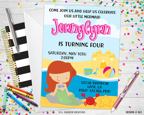 301 | Under The Sea Party Invitation & Thank You Card