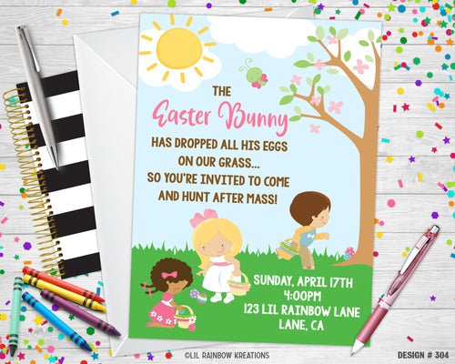 304 | Easter Hunt Party Invitation & Thank You Card