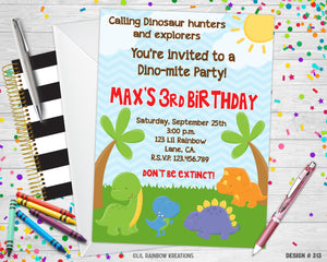 313 | Dinosaurs Party Invitation & Thank You Card