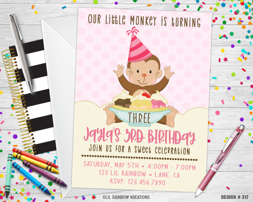 317 | Ice Cream Party Invitation & Thank You Card