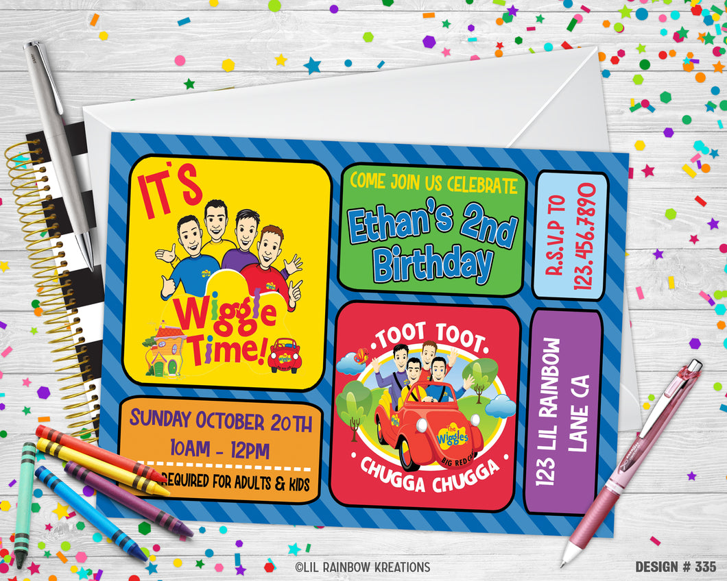 335 | The Wiggles Party Invitation & Thank You Card