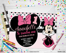 Load image into Gallery viewer, 368 | Minnie Mouse Party Invitation &amp; Thank You Card