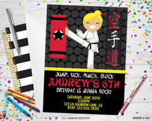 Load image into Gallery viewer, 401 | Karate Party Invitation &amp; Thank You Card