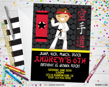 Load image into Gallery viewer, 402 | Karate Party Invitation &amp; Thank You Card