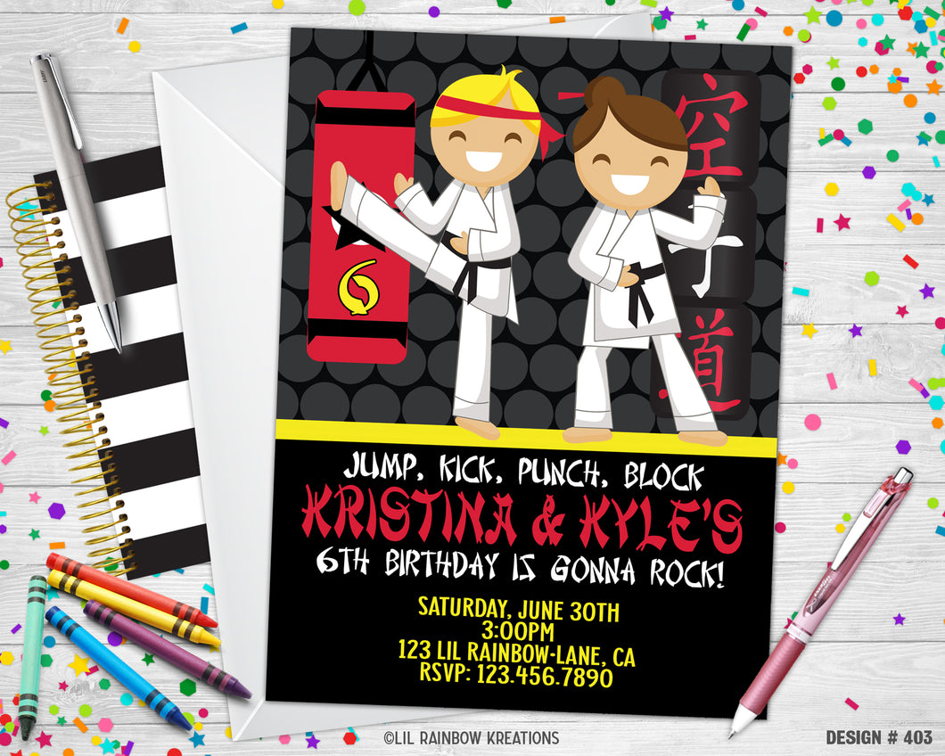 403 | Karate Party Invitation & Thank You Card