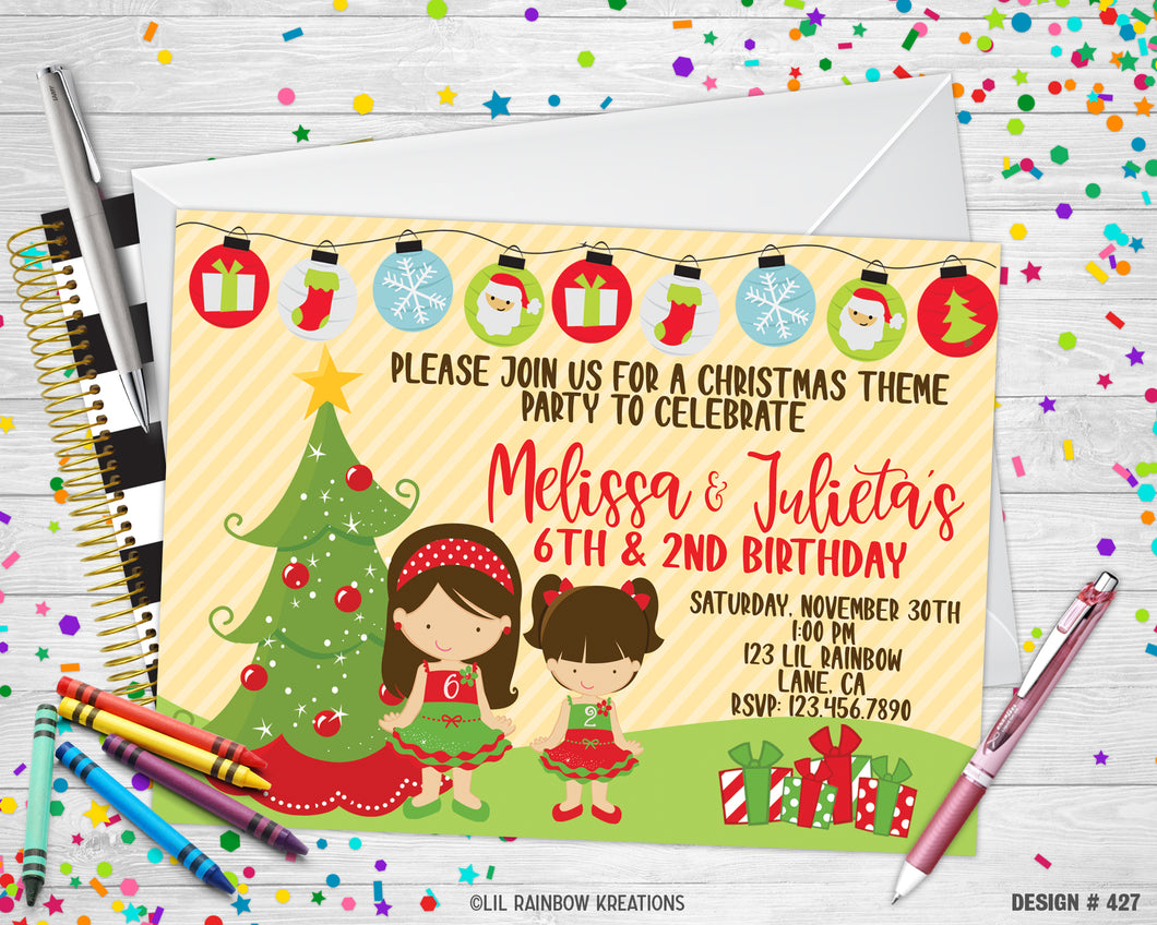 427 | Christmas Theme Party Invitation & Thank You Card