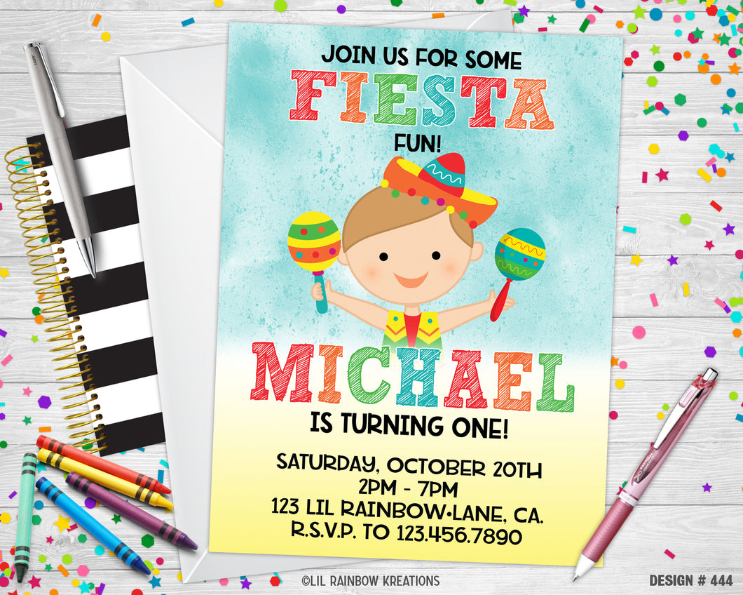 444 | Mexican Fiesta Party Invitation & Thank You Card