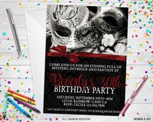 Load image into Gallery viewer, 457 | Masquerade Party Invitation &amp; Thank You Card