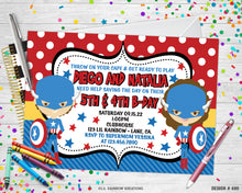 Load image into Gallery viewer, 490 | Captain America Party Invitation &amp; Thank You Card