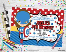 Load image into Gallery viewer, 499 | Captain America Party Invitation &amp; Thank You Card