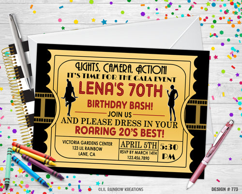 773 | Roaring 20's Party Invitation & Thank You Card