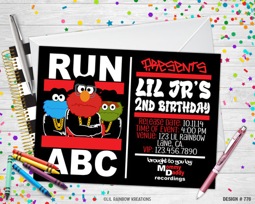 776 | Run Abc Party Invitation & Thank You Card