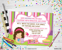 Load image into Gallery viewer, 780 | Sleepover &amp; Sushi Party Invitation &amp; Thank You Card