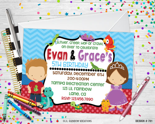 781 | Reptile's Party Invitation & Thank You Card
