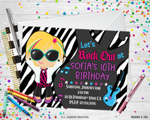 Load image into Gallery viewer, 794 | Rock Star Party Invitation &amp; Thank You Card