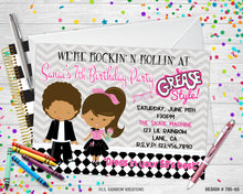 Load image into Gallery viewer, 795-3 | Sock Hop Party Invitation &amp; Thank You Card