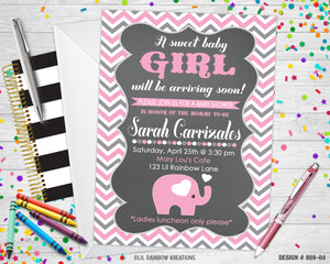 809-4 | Elephant Baby Shower Invitation & Thank You Card