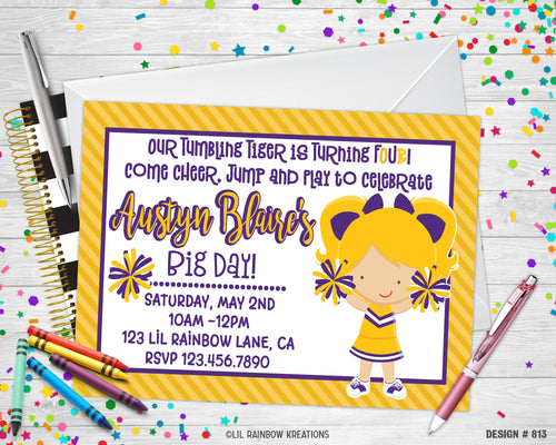 813 | Cheerleader Party Invitation & Thank You Card