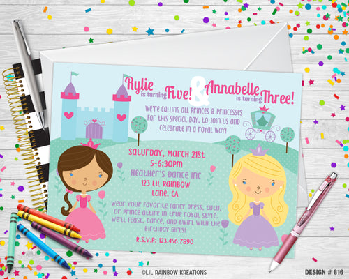 816 | Royal Princess Party Invitation & Thank You Card
