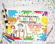 Load image into Gallery viewer, 826-2 | Paint Party Invitation &amp; Thank You Card