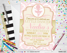 Load image into Gallery viewer, 827 | Little Dancer Party Invitation &amp; Thank You Card