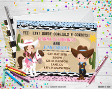 Load image into Gallery viewer, 829 | Cowgirl &amp; Cowboy Party Invitation &amp; Thank You Card