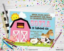 Load image into Gallery viewer, 832 | Farm Animals Party Invitation &amp; Thank You Card